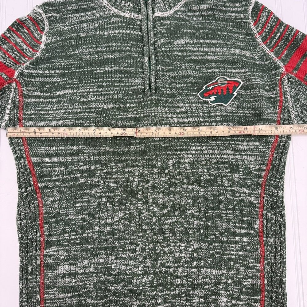 Minnesota Wild Old Time Hockey Knitted 1/4 Zip Sweater Mock Neck Size M NHL - Picture 5 of 8